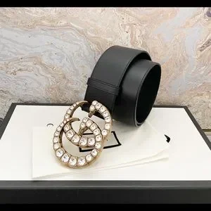 Gucci | Accessories | Gucci Extra Wide Calfskin Crystal  display picture 2